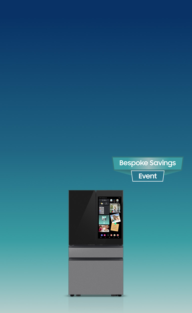 Save $1,500+ on the Bespoke 4-Door French Door refrigerator with AI Family Hub™+